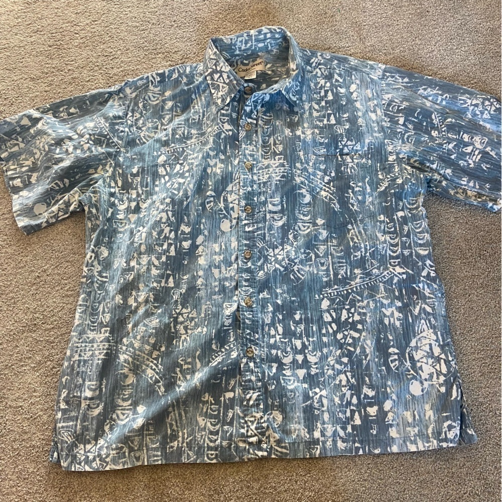 Cooke Street Honolulu 100% Cotton Button Front Shirt Sz XL